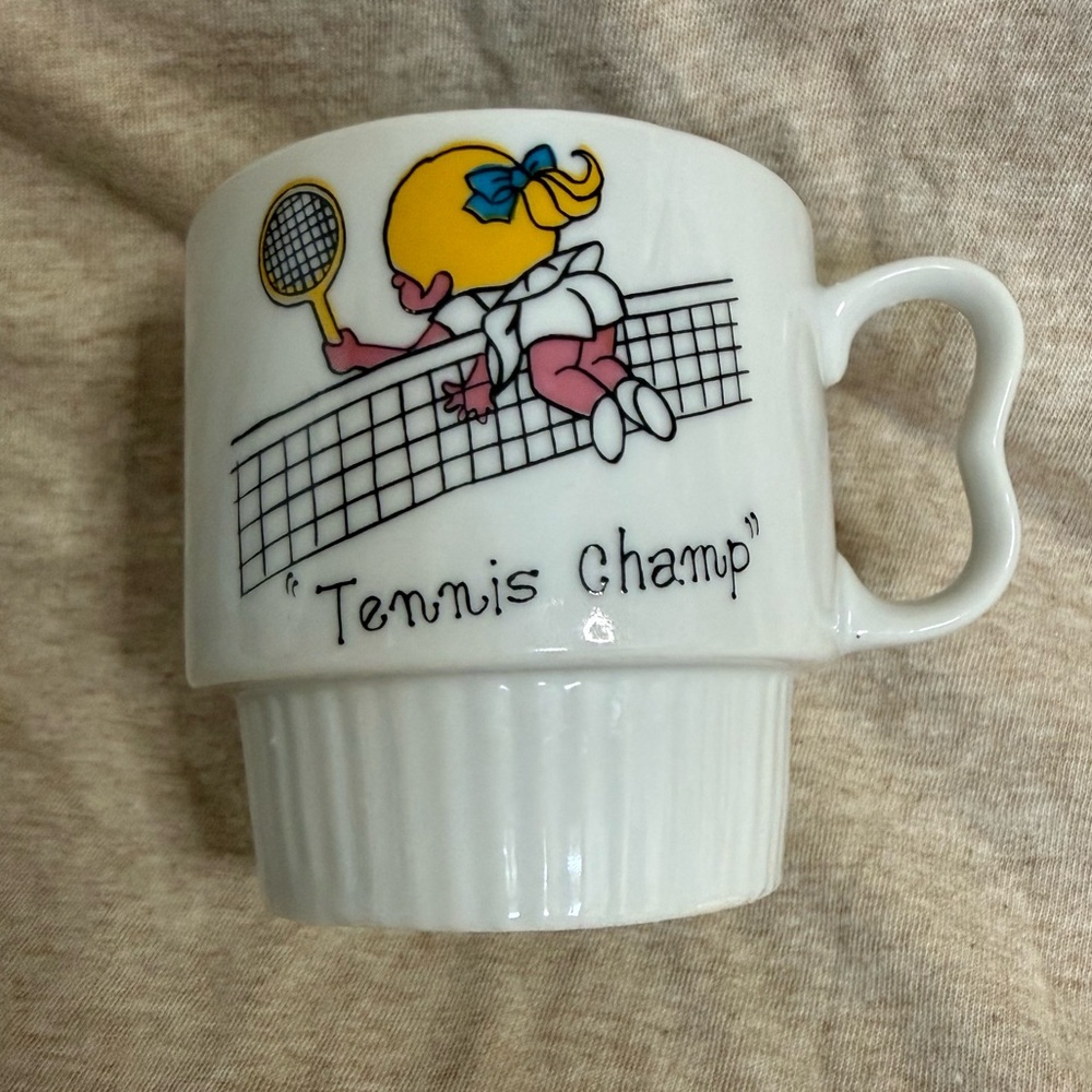 Vintage White Tennis Champ Mug